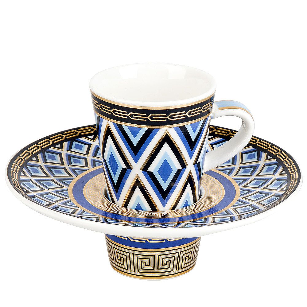Набор кофейный 12пр. "Golden Blue" (6 персон) v=90мл. (фарфор) (подарочная упаковка)