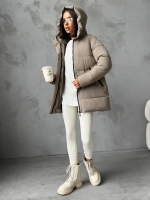 Куртка демисезонная с капюшоном удлиненная