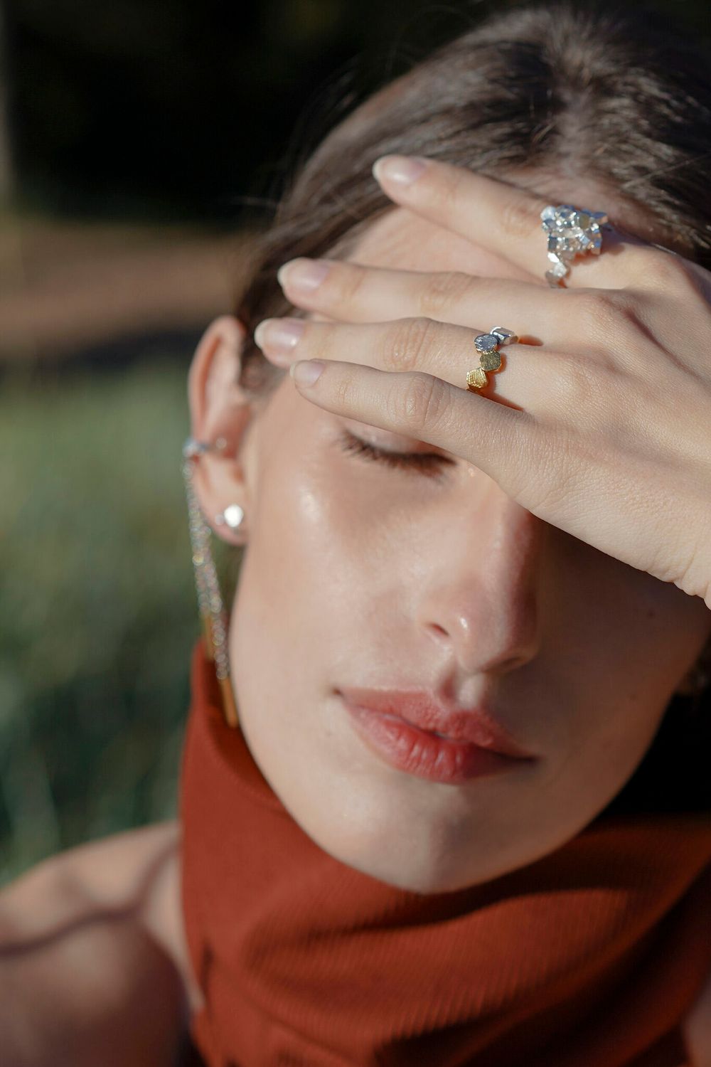 Кольцо Конфетти Макси с фрагментами позолоты