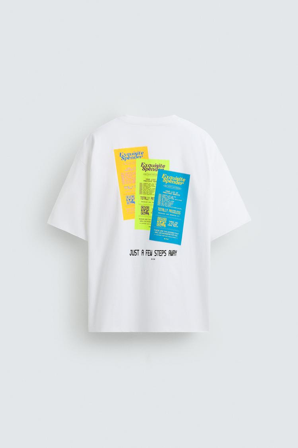 ZARA ФУТБОЛКА С РЕЛЬЕФНЫМ ПРИНТОМ, БЕЛЫЙ