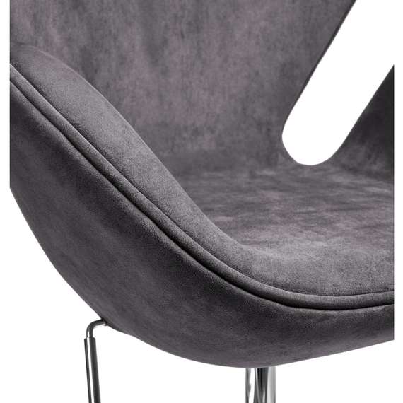 Кресло Swan темно-серая искусственная замша