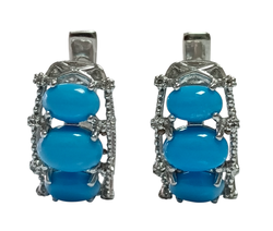 Ювелирные серьги из серебра с бирюзой