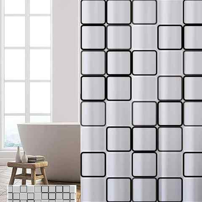 Шторы для ванной комнаты 180*170 cм DELL CLASSIC полиэстр, 12 колец