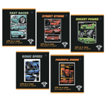 Тетрадь 48л, А5, клетка, Alingar, "Life is race" , скрепка,мелованный картон (стандарт), выб УФ лак, блок офсет, 5 дизайнов в пленке т/у