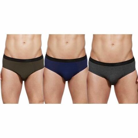 Мужские трусы брифы комплект из 3-шт (зеленые/синие/серые) Sergio Dallini 2946