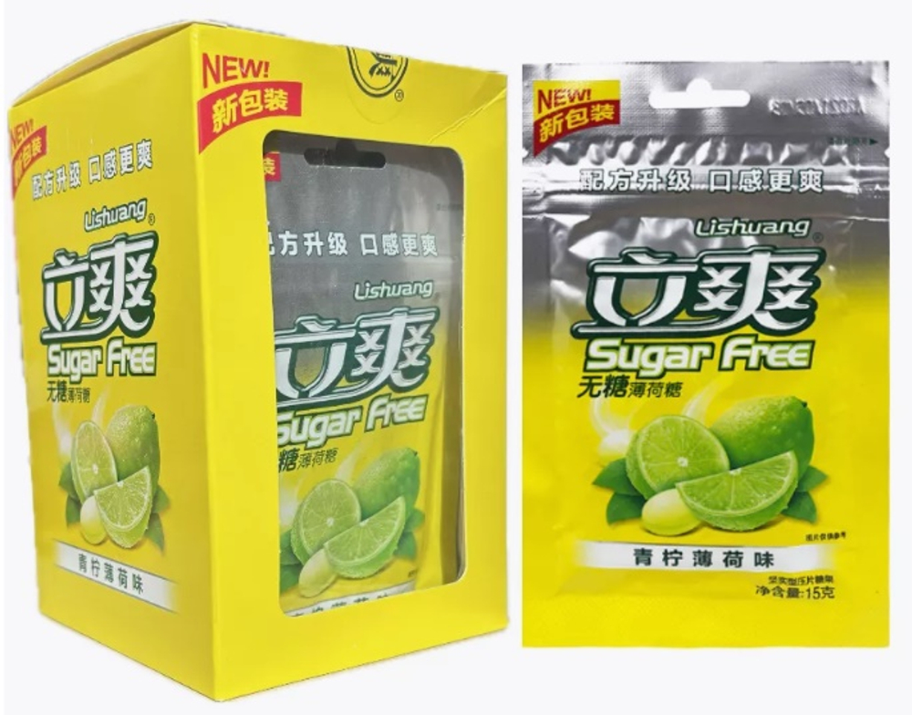 Конфеты Sugar Free ЛАЙМ—Мята 12шт*15гр
