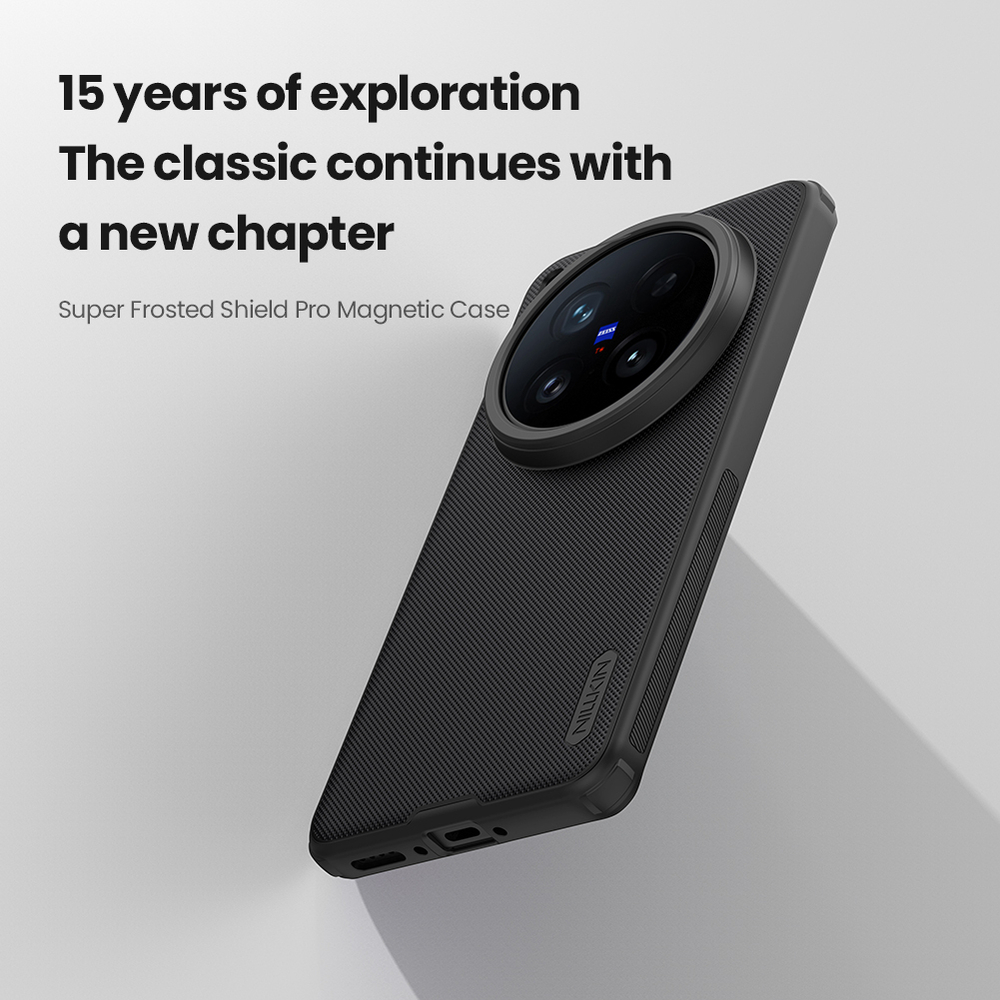 Чехол противоударный от Nillkin c поддержкой MagSafe для Vivo X200 Ultra, серия Super Frosted Shield Pro Magnetic Case