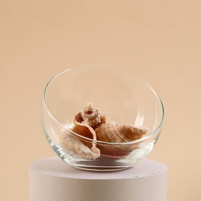 Ваза Анабель шаровая с косым резом  d-12см; h-9.5см,  0,8л