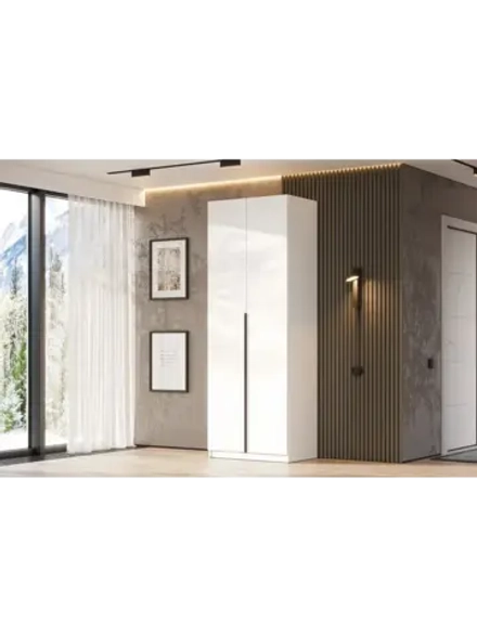 Шкаф для одежды распашной Белый текстурный 80х51х221 см