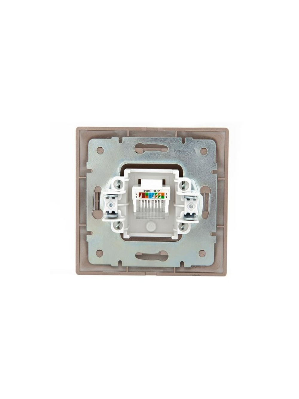 Розетка компьютерная 1-м СП Mira RJ45 16А IP20 со вставкой свет. корич. перламутр. LEZARD 701-3131-139