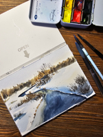 Картина авторская акварельная в паспарту 21х30 см на стену для интерьера "Орша в апреле"