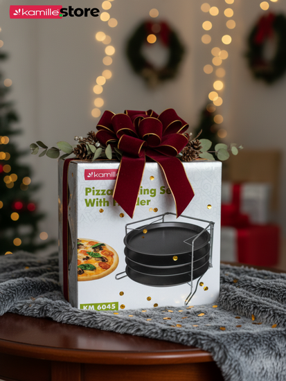 Набор для пиццы 4 противня 29 см. с подставкой Kamille KM 6045