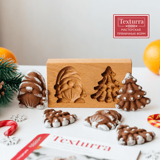 Пряничная форма Гном и ёлка