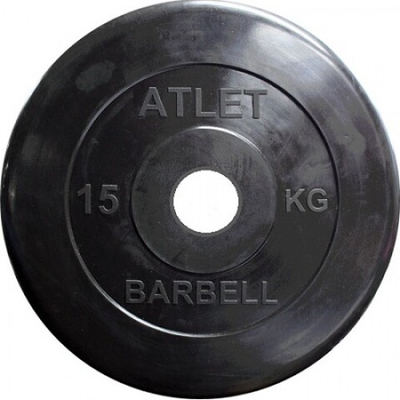 Диск обрезиненный Atlet, 15 кг MB-AtletB51-15