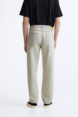 ZARA ДЖИНСЫ STRAIGHT-LEG, КАМЕННО-СЕРЫЙ