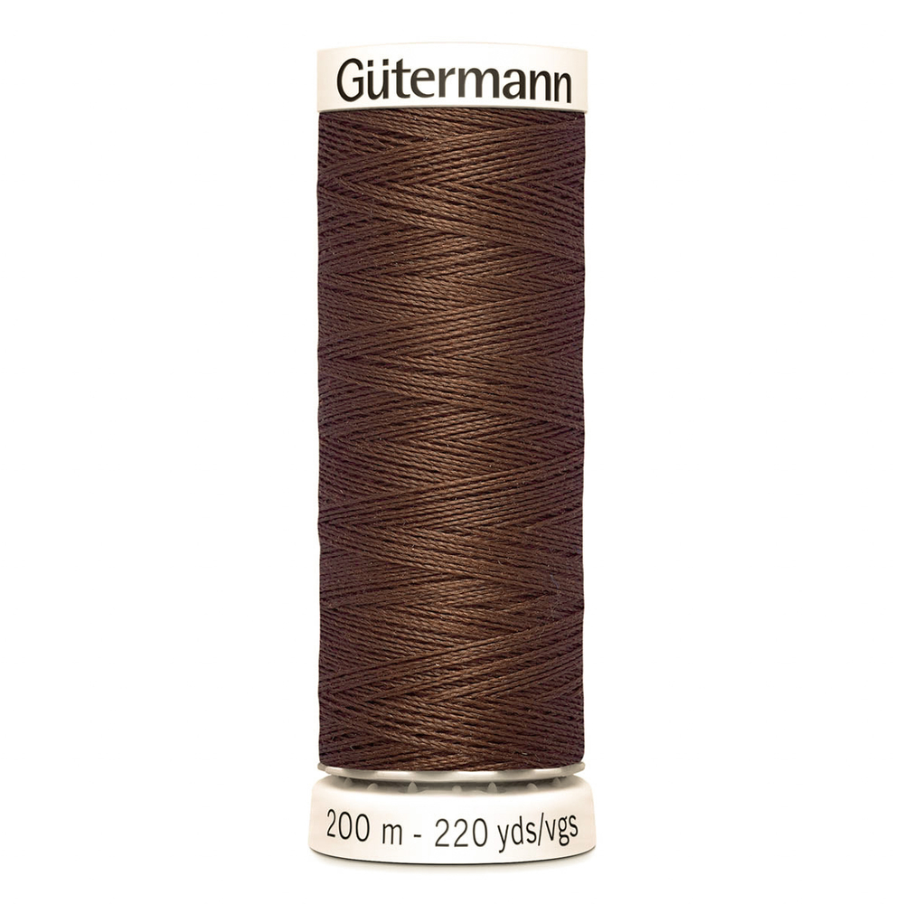 01 Нить Sew-All 100/200 м для всех материалов, 100% полиэстер Gutermann 748277 (446 сигнальный коричневый)