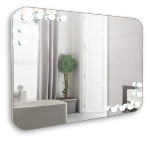 Гримерное зеркало с подсветкой Эмбер,  92х69 см  (сенсорный выключатель, смена цвета, 12 ламп в комплекте)