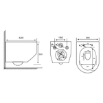 Унитаз ABBER Rechteck AC1218 подвесной белый, безободковый, смыв торнадо и струйный смыв