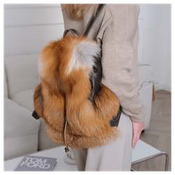 Меховой рюкзак «Городская хулиганка» рыжий