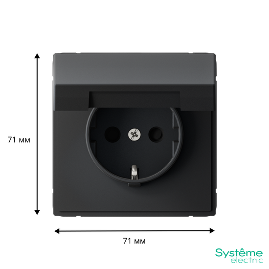 Розетка ArtGallery 16А IP20 с заземл. со шторками с крышкой быстрозажим. клем. механизм карбон SE GAL001046S