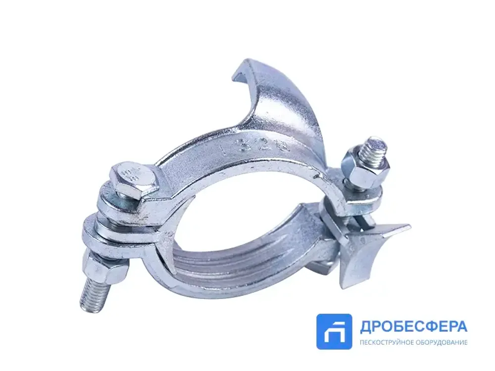 Хомут силовой двухболтовый сталь SK 76 с фиксаторами