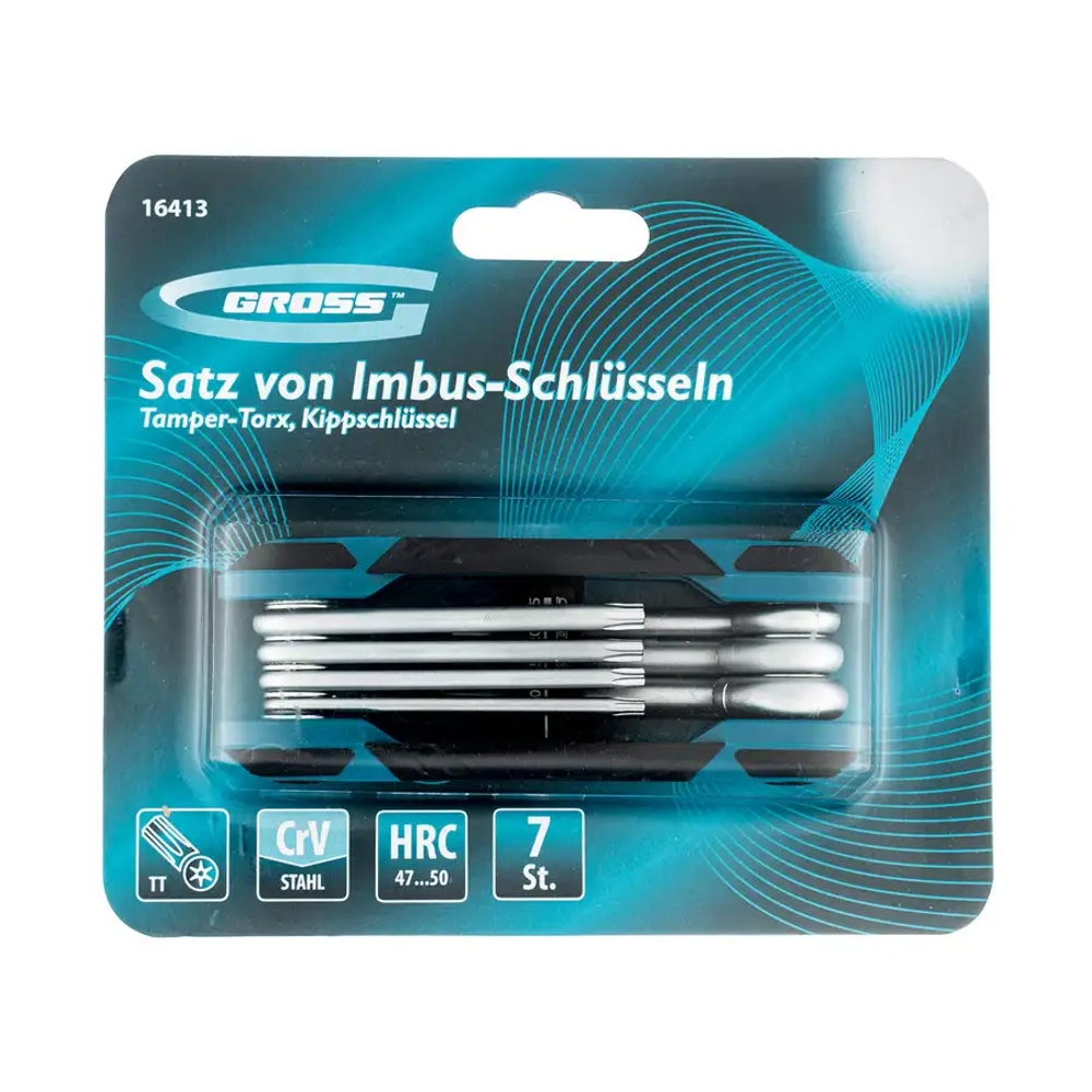 Набор ключей имбусовых Tamper-Torx, TT10-TT40, CrV, ск GROSS 16413