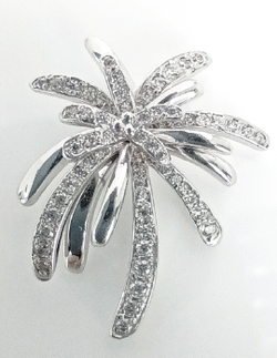 Подвеска "Эстерелла", родированное серебро 925 пробы, с фианитами/Ф