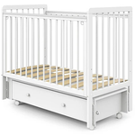 Кровать детская Indigo Vista маятник на колесах, ящик белая аляска