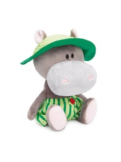 Мягкая игрушка Бегемотик Бапото в комбинезоне и панамке (15 cm), в коробке