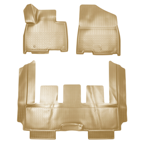 Ковры в салон Norplast/Unidec для Kia Carnival IV (2020-)Полиуретан,Бежевый,1, 2 ряд 7-ми местная версия арт.NPA10-C43-032-B