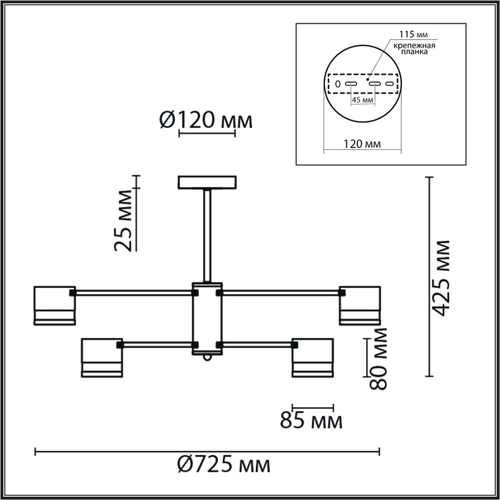 8240/8C LN Люстра GX53 8*7Вт 220В IP20 COMFI