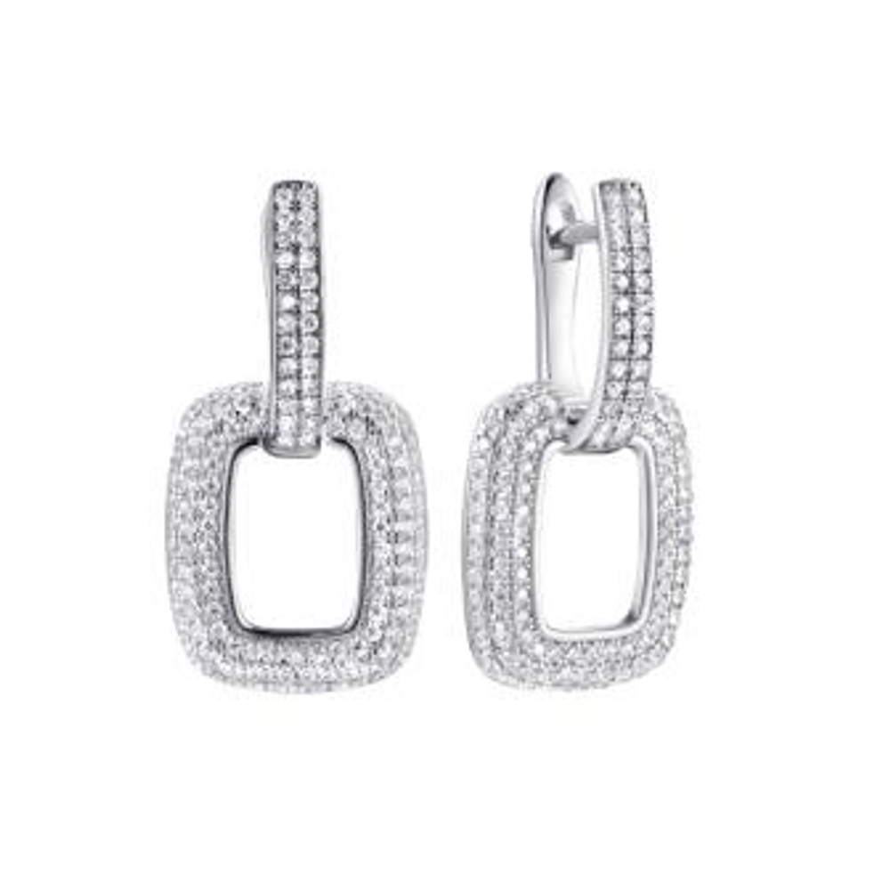 Серьги из серебра с фианитами