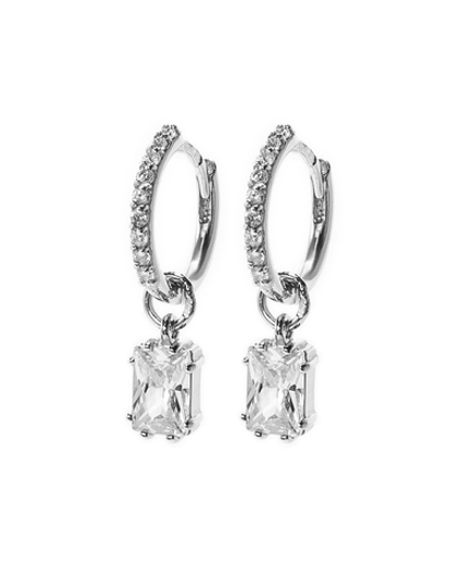 Серьги из серебра "Льдинки" с фианитом