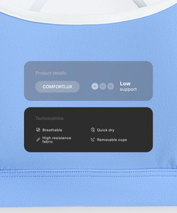Oysho Спортивный бюстгальтер Comfortlux, лавандово-голубой