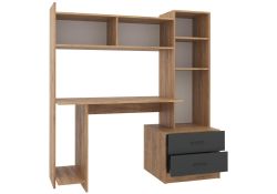 Компьютерный стол Бишоп 7 153х59х160 дуб крафт золотой / антрацит