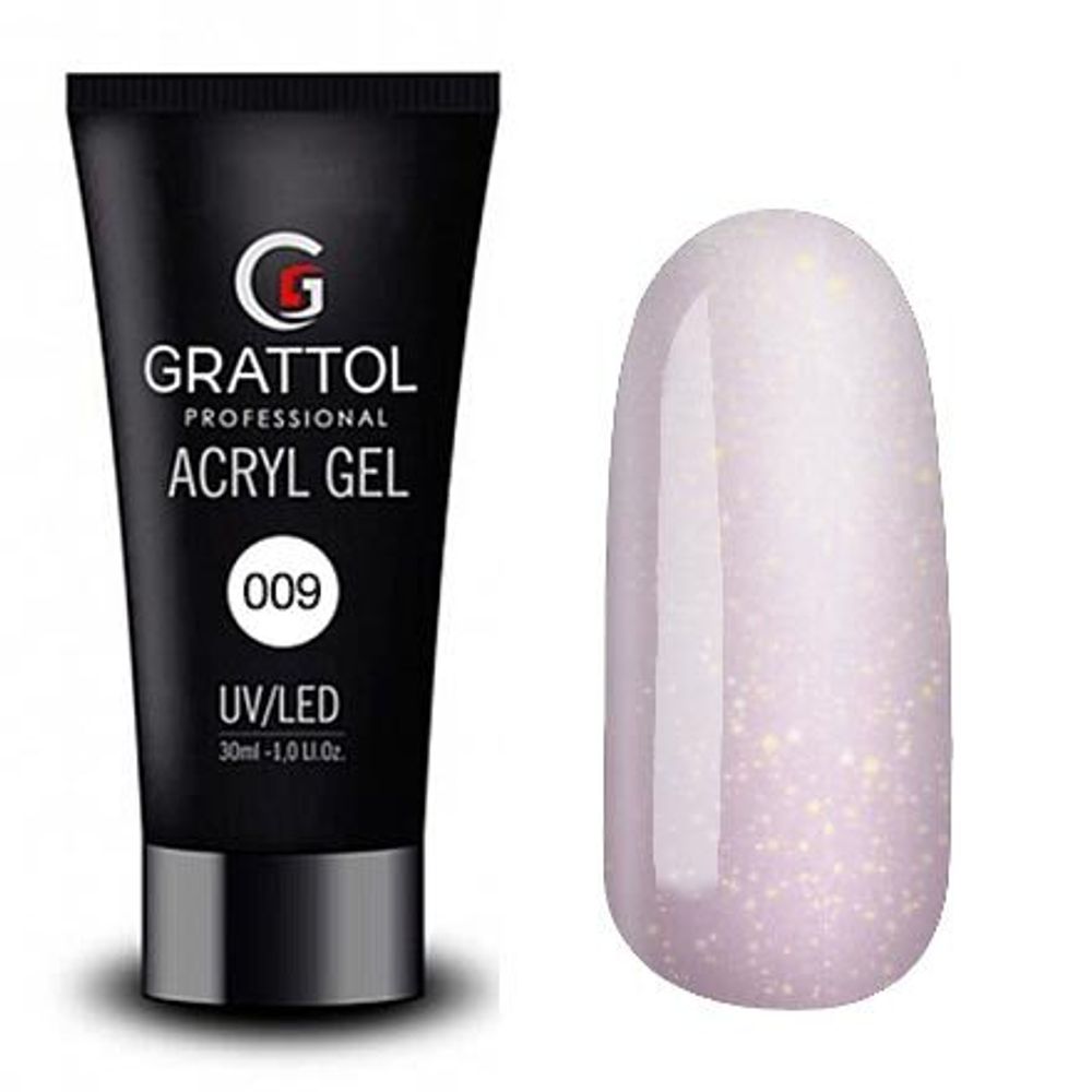Grattol Acryl Gel Glitter 09 - Акригель камуфляж, 30мл