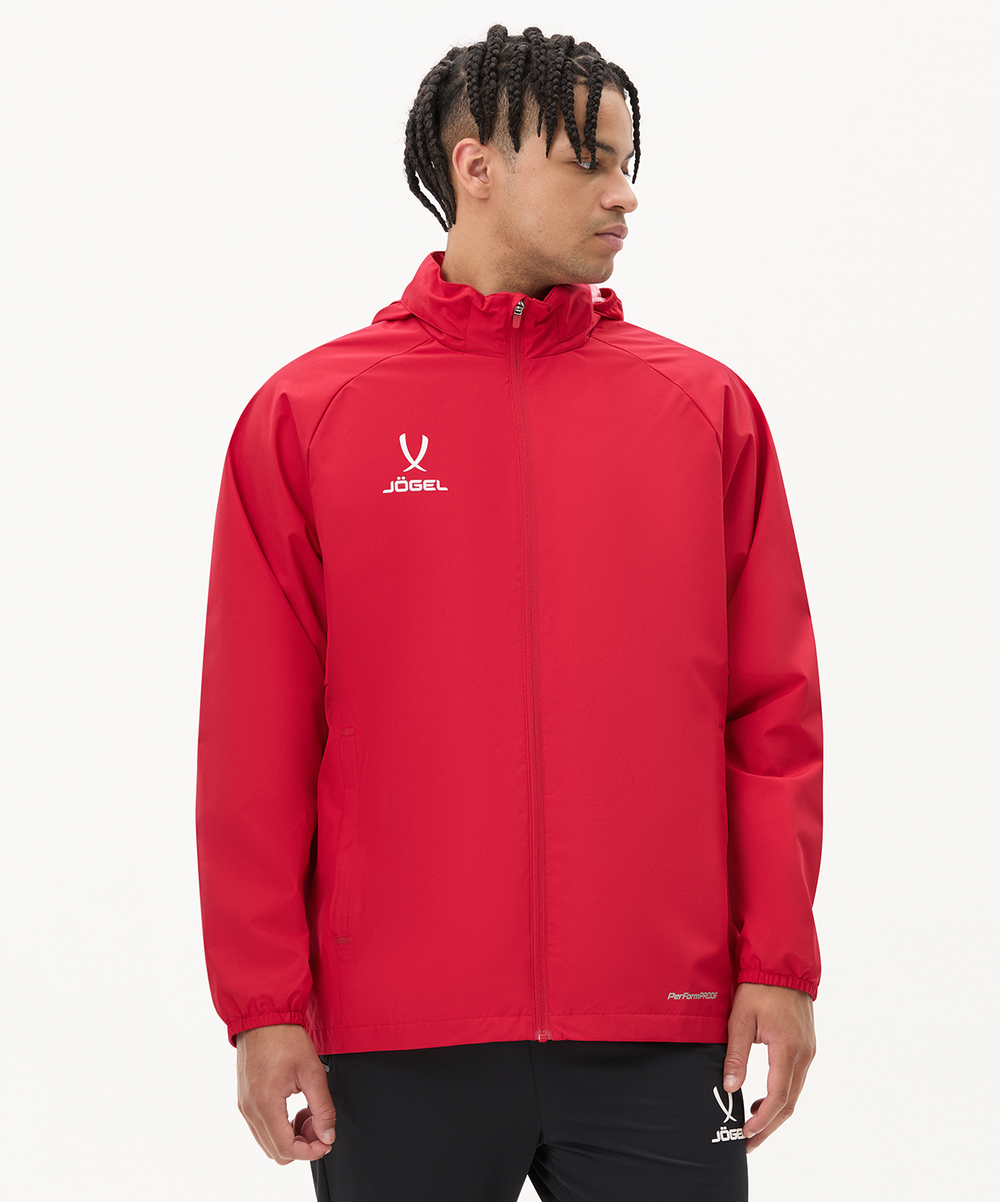 Куртка ветрозащитная JÖGEL PREMIER PerFormPROOF FZ Rain Jacket, красный