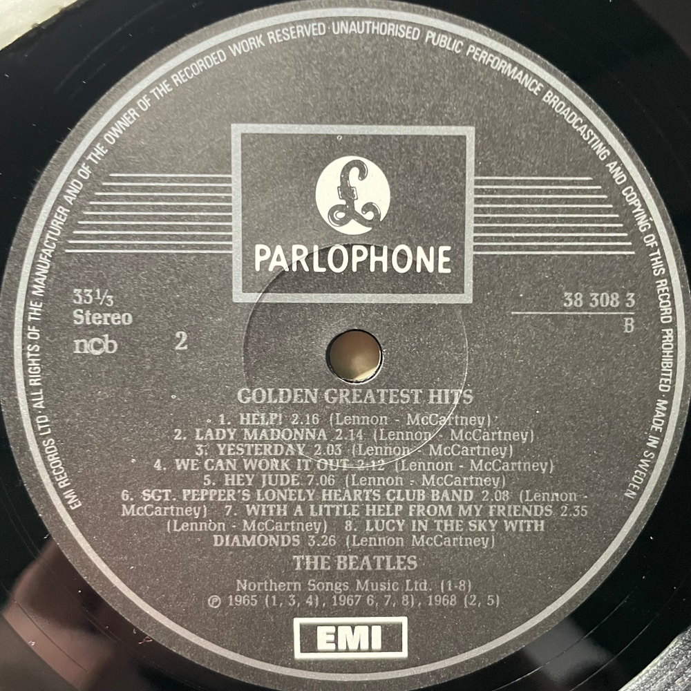 The Beatles ‎– Golden Greatest Hits (Швеция 1979г.)