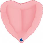 G Шар сердце 18"/46 см, розовый светлый матовый макарунс/macaron (БГ-15)