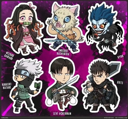 Стикеры Герои Аниме
