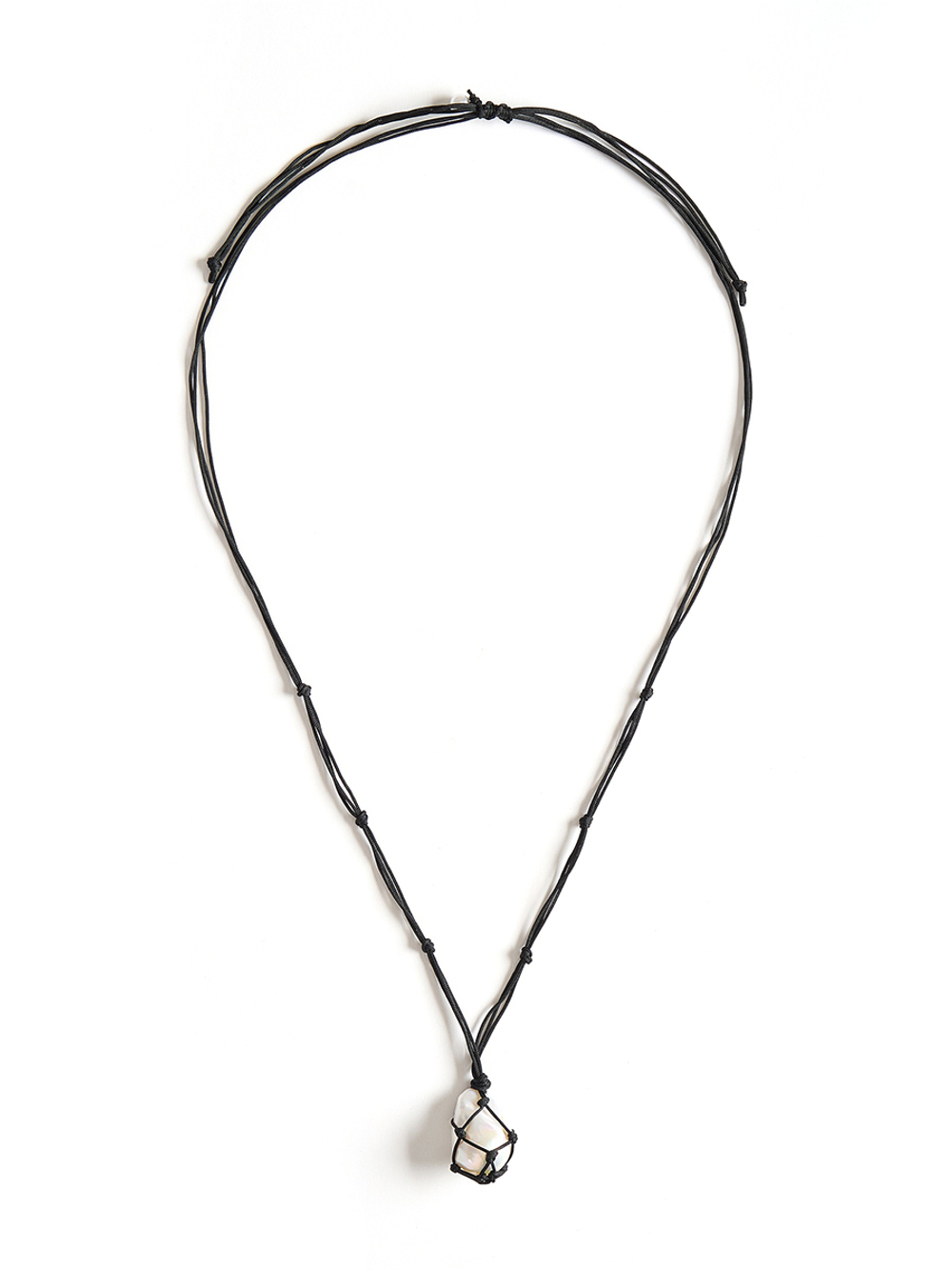 Колье "Cord Pearl" Black с жемчугом