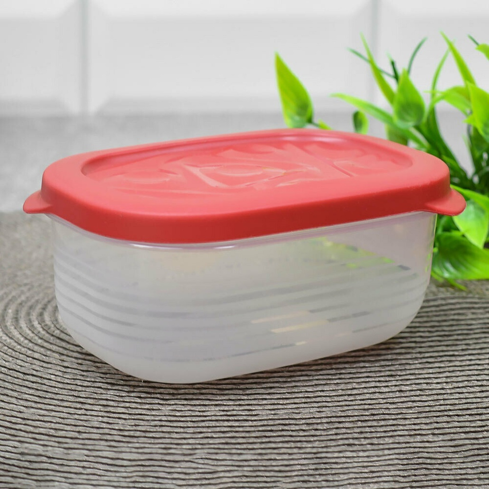 Контейнер 0,65л квадратный "Flexo" (красный)