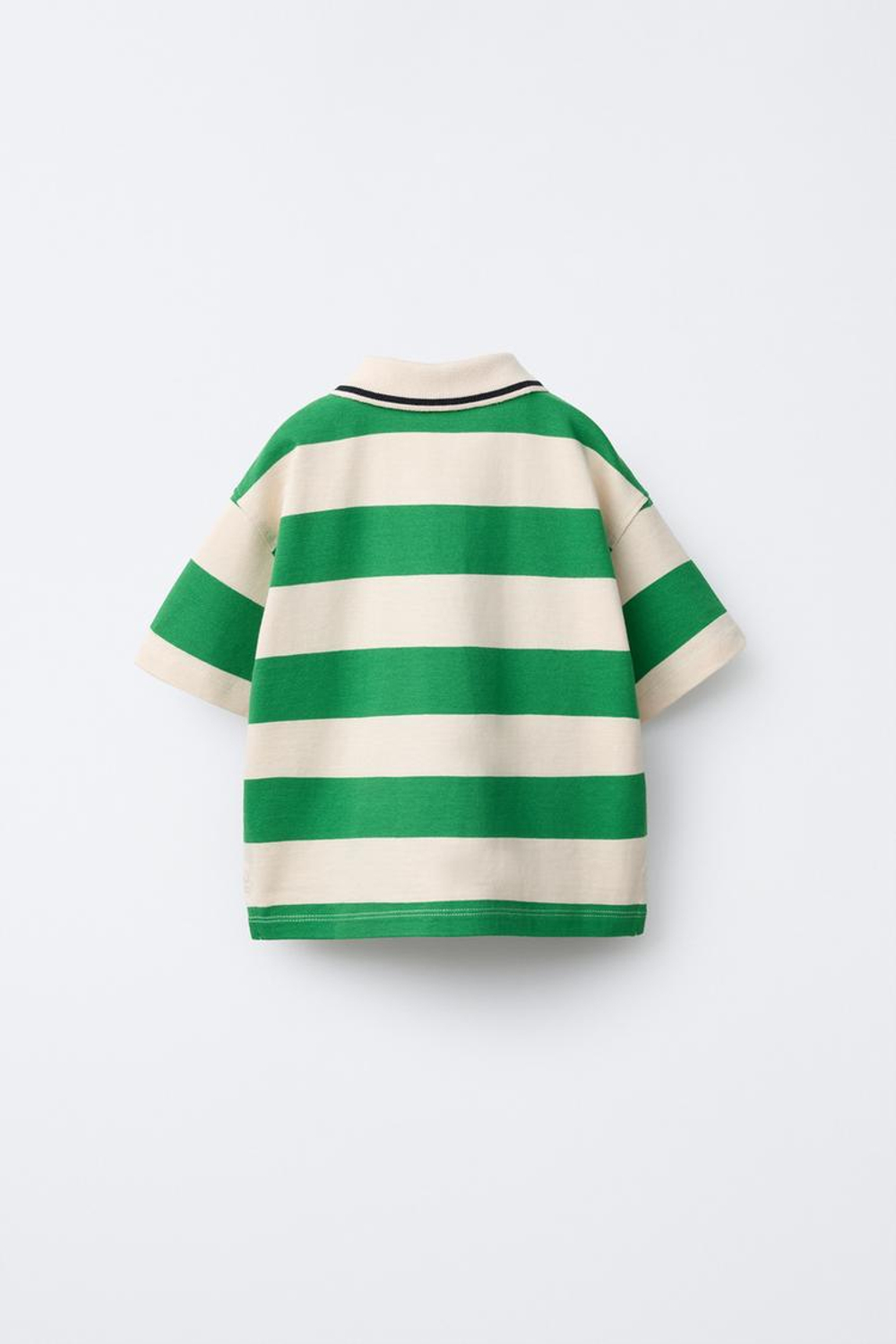 ZARA ПОЛО В ПОЛОСКУ, ЗЕЛЕНЫЙ