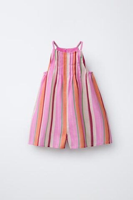 ZARA КОРОТКИЙ КОМБИНЕЗОН С ЦВЕТОЧНЫМ ПРИНТОМ, РОЗОВЫЙ МЕЛАНЖ