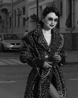 Тренч кожаный леопардовый