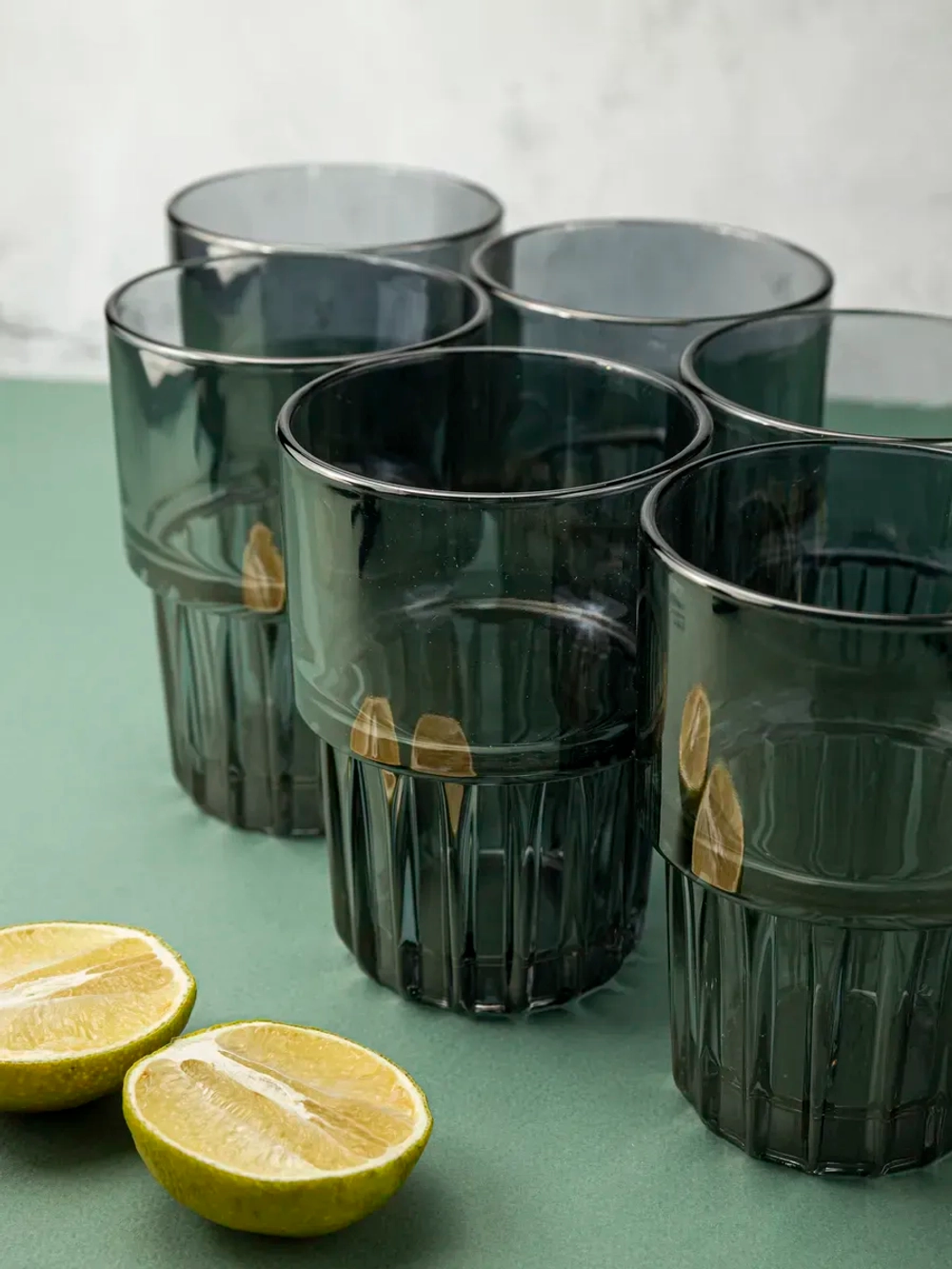 Набор универсальных бокалов, 340 мл. 6 шт. черные