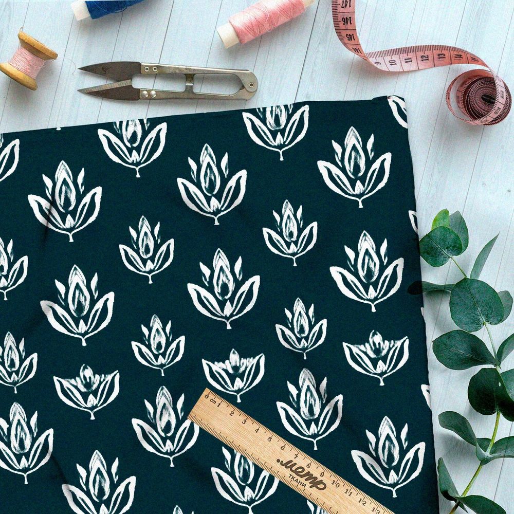 Ткань премиум шифон графический медитатор