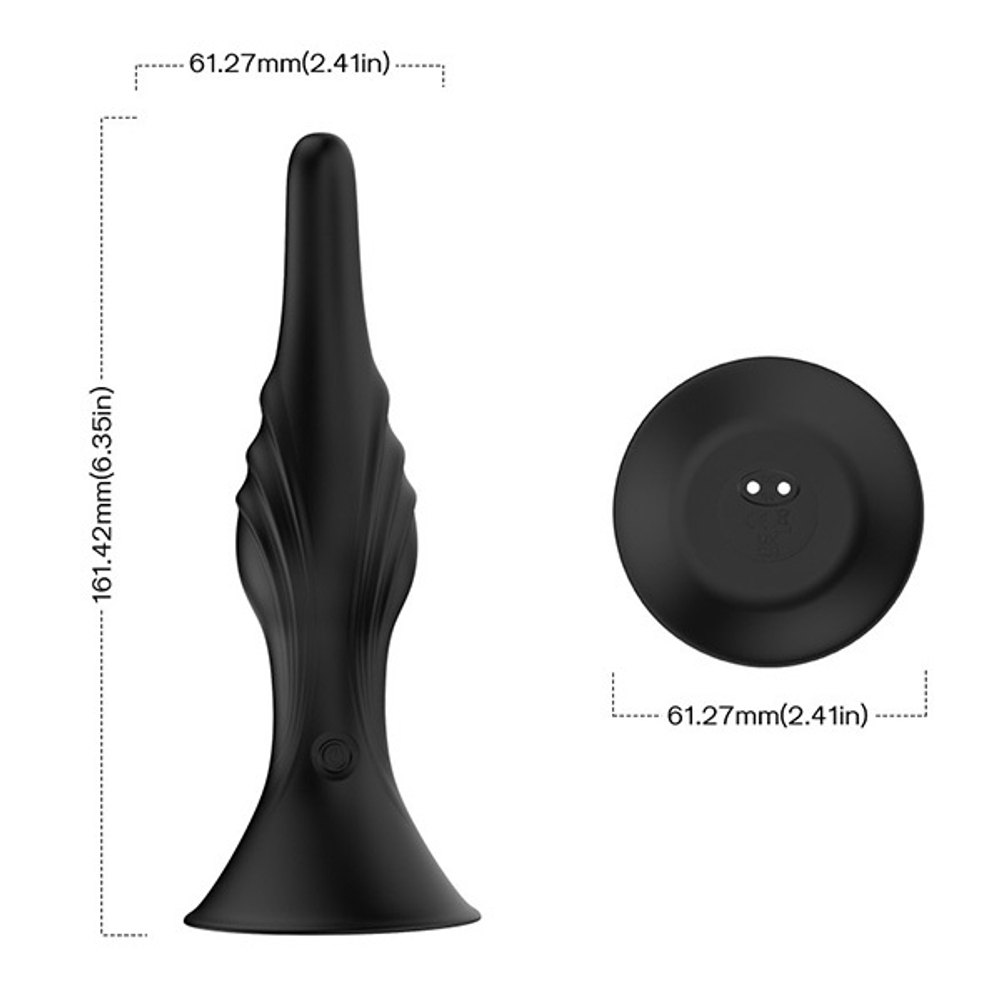 Черная анальная пробка 16,5см с вибрацией и пультом ДУ Silicone Toys USK-A01