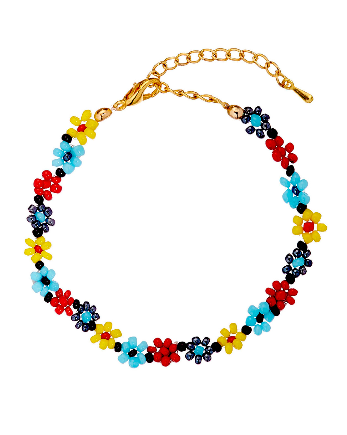 Браслет- бисер, цветы в асс.