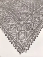 Оренбургский пуховый платок-паутинка А80-03 серый